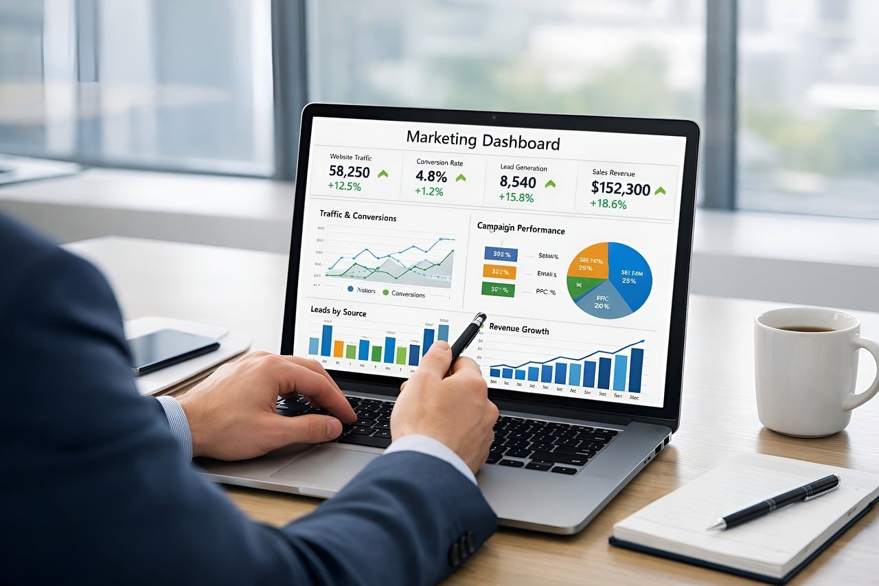 Marketing Dashboard mit Performance-Kennzahlen